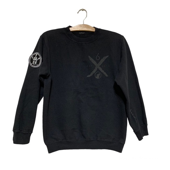 Black Crew Neck Men’s Pull On Sweatshirt Size Small - Picture 1 of 7